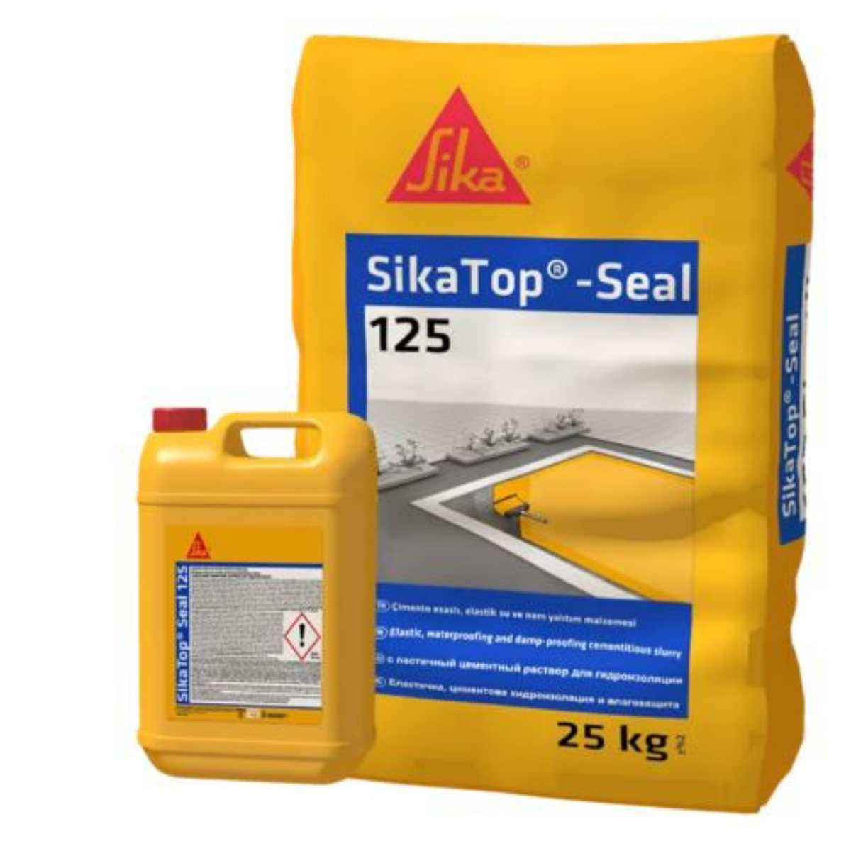 Sika Top® Seal-125 Beyaz 33 Kg Set (Çimento Esaslı, Yarı Elastik Su Yalıtım Malzemesi)