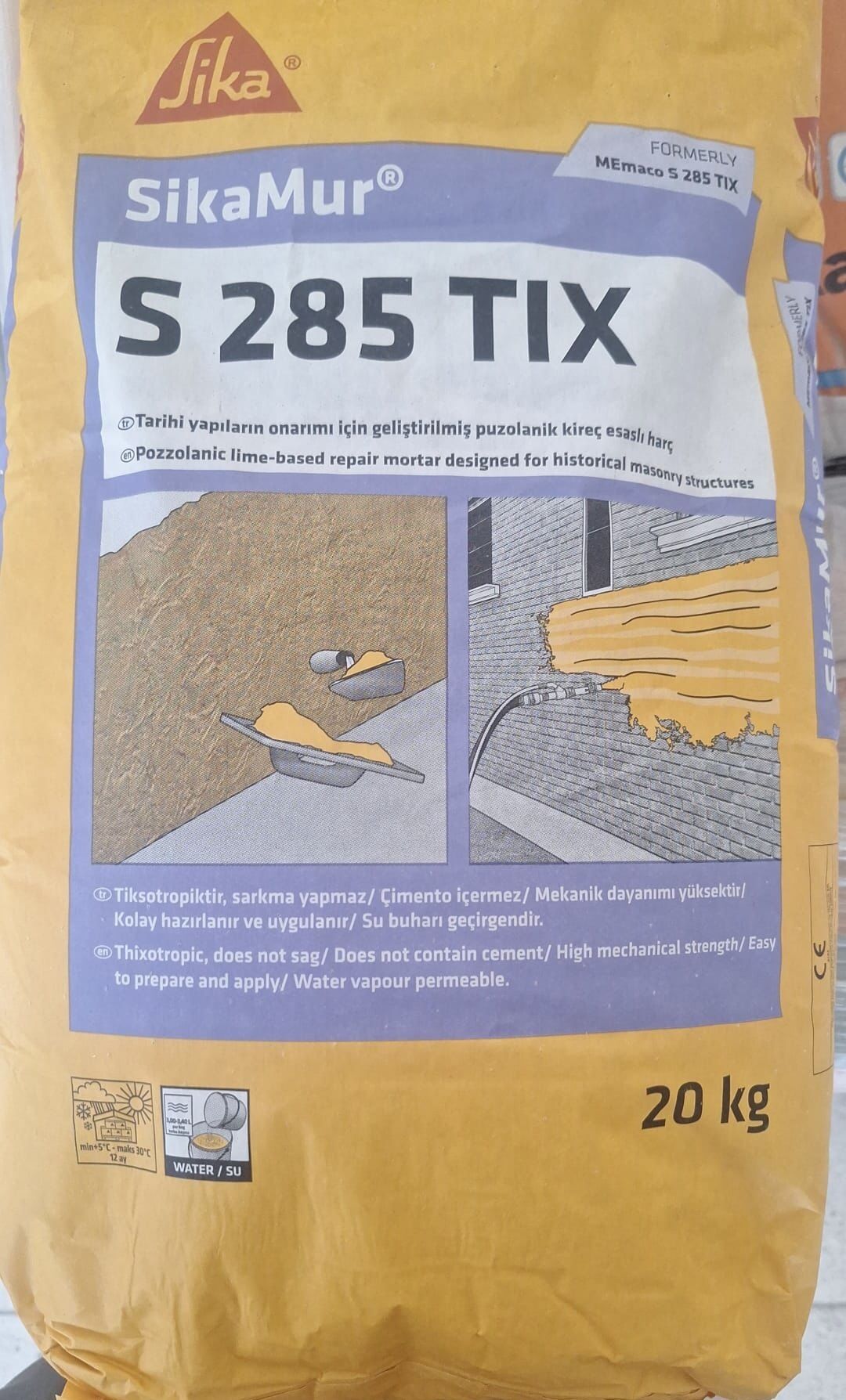 SikaMur S 285 TIX 20 Kg (Tarihi Yapı Onarım Harcı)
